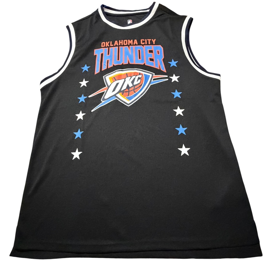 UNK NBA Oklahoma City Thunder Jersey Mens XL Black Basketball Tank Top 08 Stars
